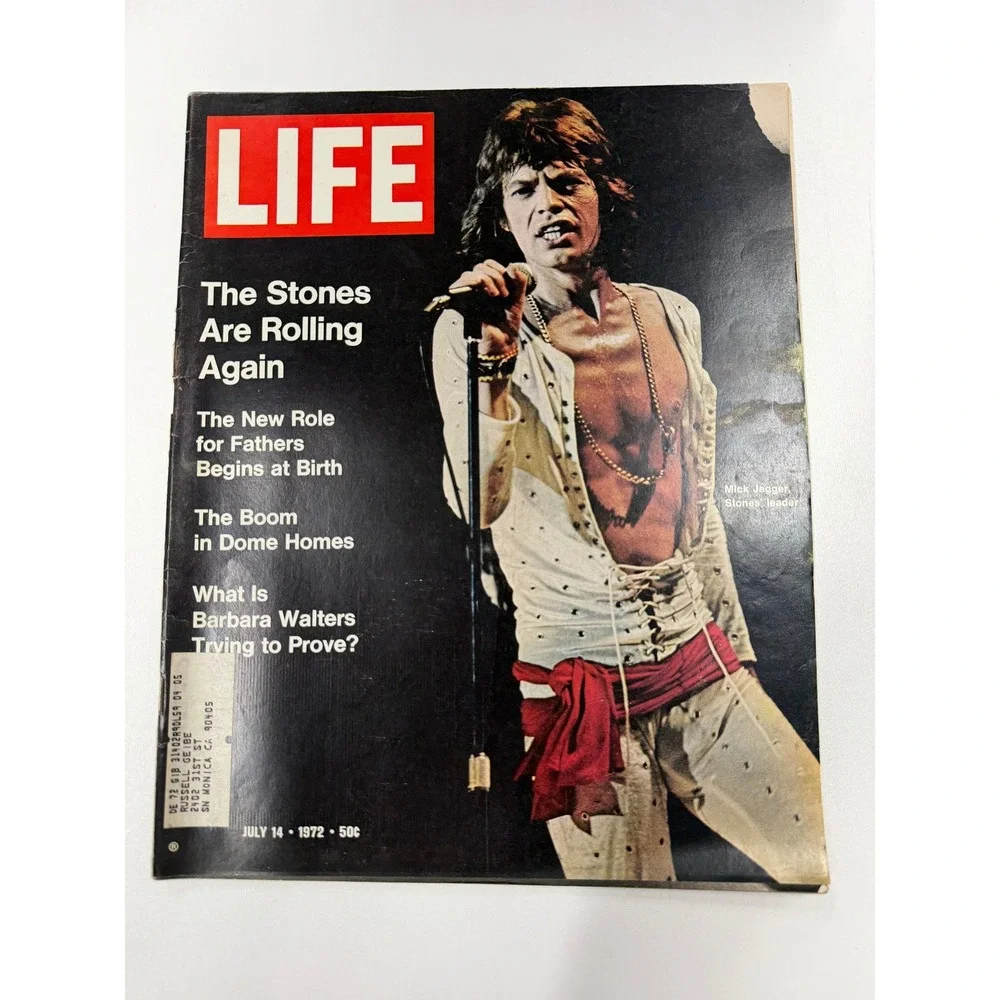 Vintage LIFE Magazine July 14 1972 Mick Jagger Rolling Stones Rock Memorabilia